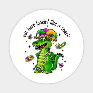 Out Here Lookin Like A Snack Boujee Crocodile, Crocodile Mardi Gras, Funny Mardi Gras Magnet